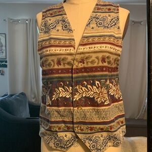 Vintage Multicolor Patterned Women's Vest